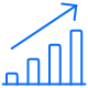 Icon Bar chart with ascending arrow