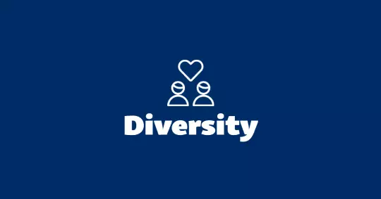 Icon für Diversity: Zwei Figuren über denen ein Herz steht